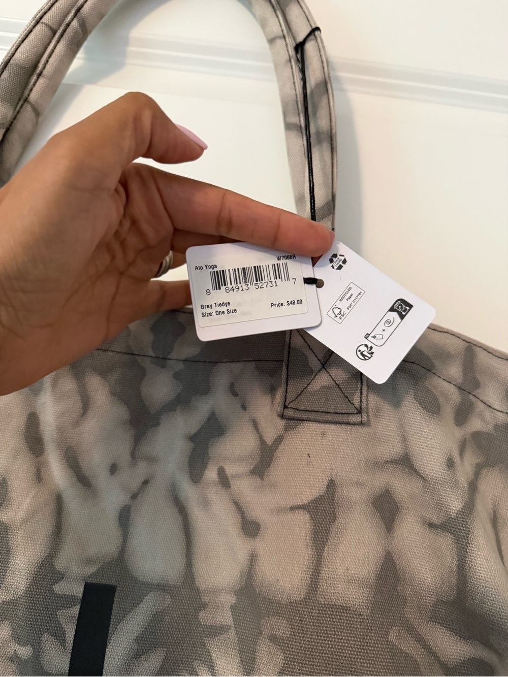 Alo Yoga Iconic Shopper Tote – Grey Tiedye | NWT - Picture 2 of 5